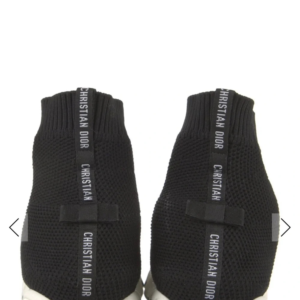 Dior Black and White Knit High-Top Sneakers - Picture 4 of 5